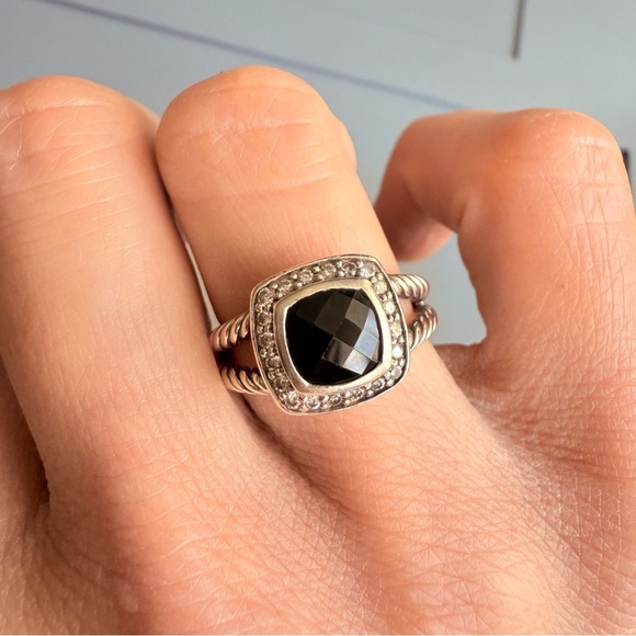 David Yurman Onyx And Diamonds Albion Ring in Sterling Silver - Picture 10 of 13